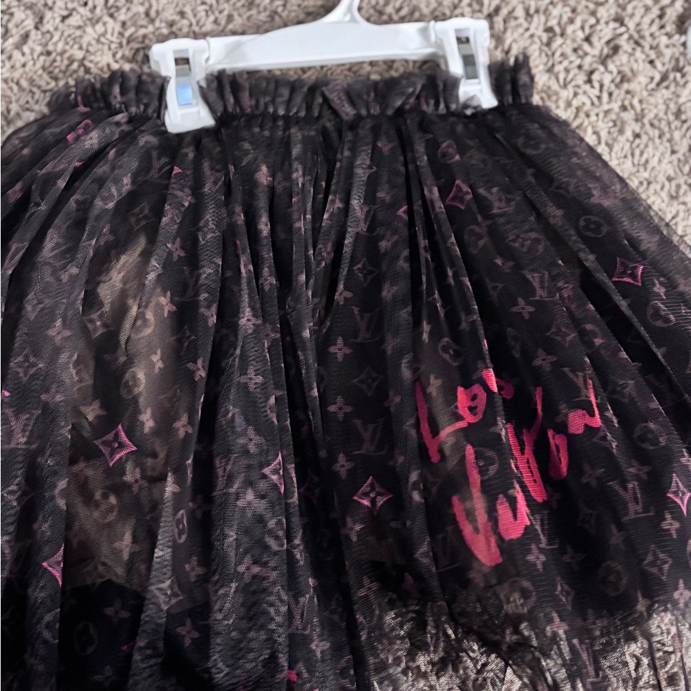 Louis Vuitton Black and Red Mini Bubble Skirt
